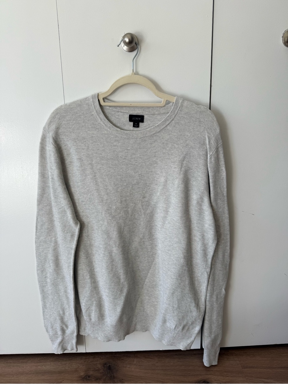 J. Crew Men’s Heather Light Gray Crewneck Sweater